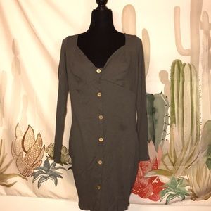 Olive Green bodicon mini dress